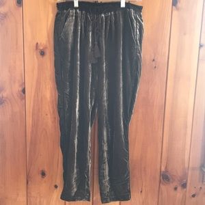 Anthropologie elevenses brown velvet joggers